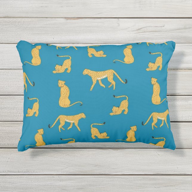 Coussin D'extérieur adorable animal motif tigre guépard tigre bleu (Devant)