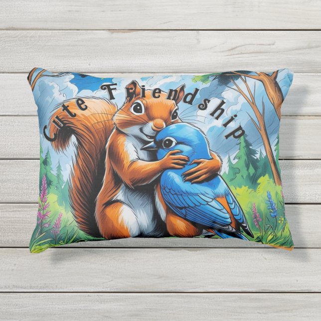 Coussin D'extérieur Amitié Mignonne (Devant)