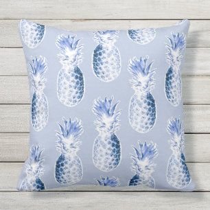 Coussin D'extérieur Ananas coloniaux dans le bleu