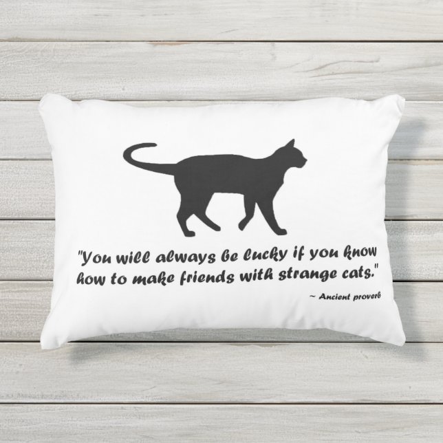 Coussin D'extérieur Ancien proverbe de chat (Devant)