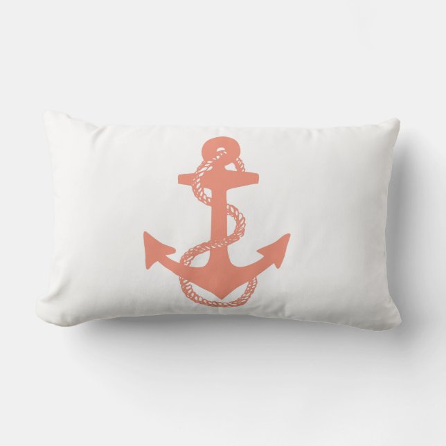 Coussin D'extérieur Ancre nautique chic à deux côtés | (Recto)