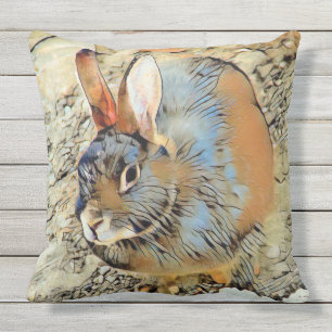 Coussin D'extérieur Animal impressionnant - lapin
