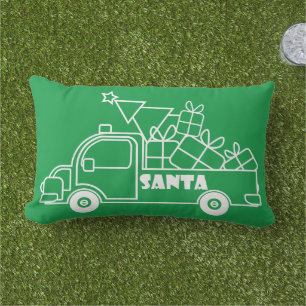 Coussin D'extérieur Aperçu camion de Noël Père Noël vue côté voiture