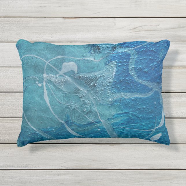 Coussin D'extérieur Aqua abstrait (Devant)