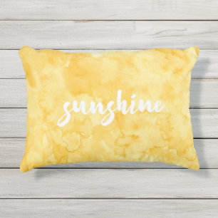 Coussin D'extérieur Aquarelle jaune de soleil