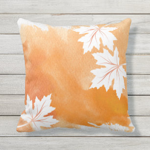 Coussin D'extérieur Aquarelle splash orange érable feuille moderne