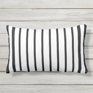 Coussin D'extérieur Ardoise solide personnalisée noir blanc rayures dé