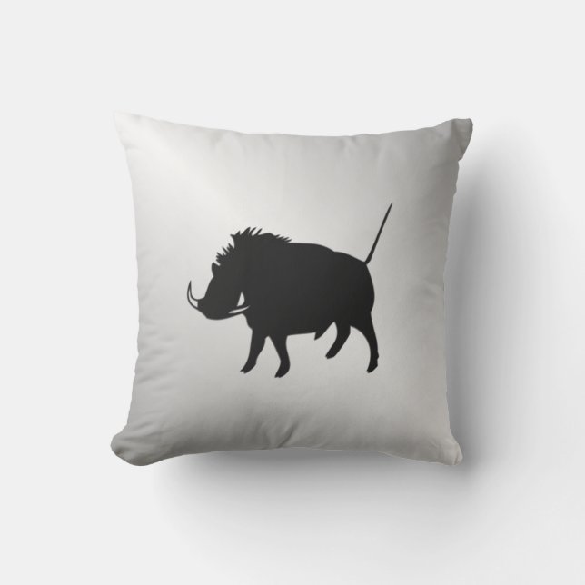 Coussin D'extérieur Argent Sanglier des marais (Recto)
