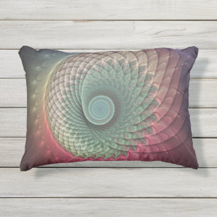 Coussin D'extérieur Art abstrait d'escargot moderne coloré fractal