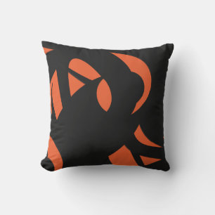 Coussin D'extérieur Art contemporain orange / Noir
