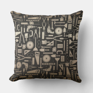 Coussin D'extérieur Atelier Black & Gold Outils Lancer l'oreiller