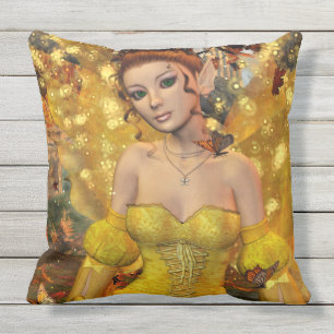 Coussin D'extérieur Autumns Dance Fae Imaginaire Art