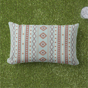 Coussin D'extérieur Aztec Mixte Motif V Motif Rusts Crème Bleu