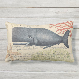Coussin D'extérieur Balnéaire Blue Whale Collage