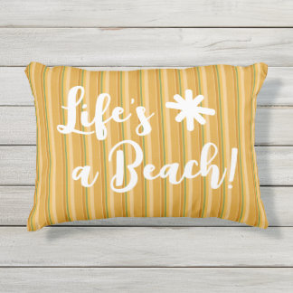 Coussin D'extérieur Bande verte de moutarde dorée personnalisée