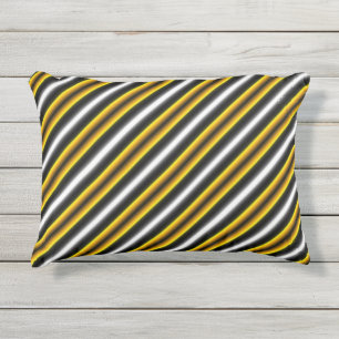 Coussin D'extérieur Bandes arc-en-ciel blanc jaune