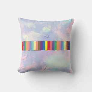 Coussin D'extérieur bandes colorées, abstrait & géométrique, personnal