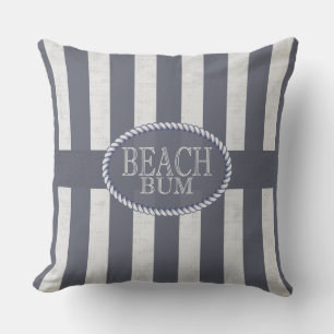 Coussin D'extérieur Beach Bum Seas le jour Bleu et blanc Nautique