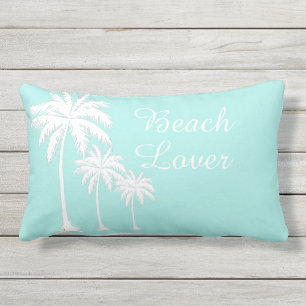 Coussin D'extérieur Beach Lover Palm Tree Aqua Extérieur