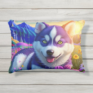 Coussin D'extérieur Beau Husky Chien Trois