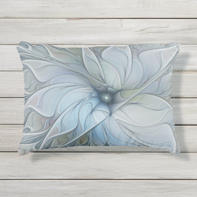 Coussin D'extérieur Beauté Élégante Fleur d'Art Abstrait Fractal Moder (Devant)