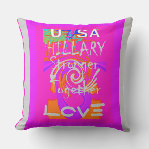 Coussin D'extérieur Bébé rose Hillary USA Président plus fort ensemble