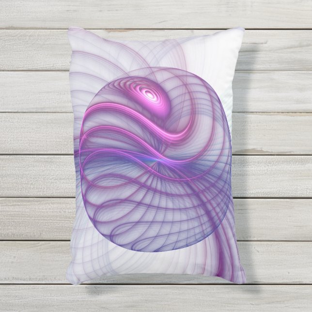 Coussin D'extérieur Belle Swing Moderne Art Fractal Abstrait Rose (Devant (Vertical))