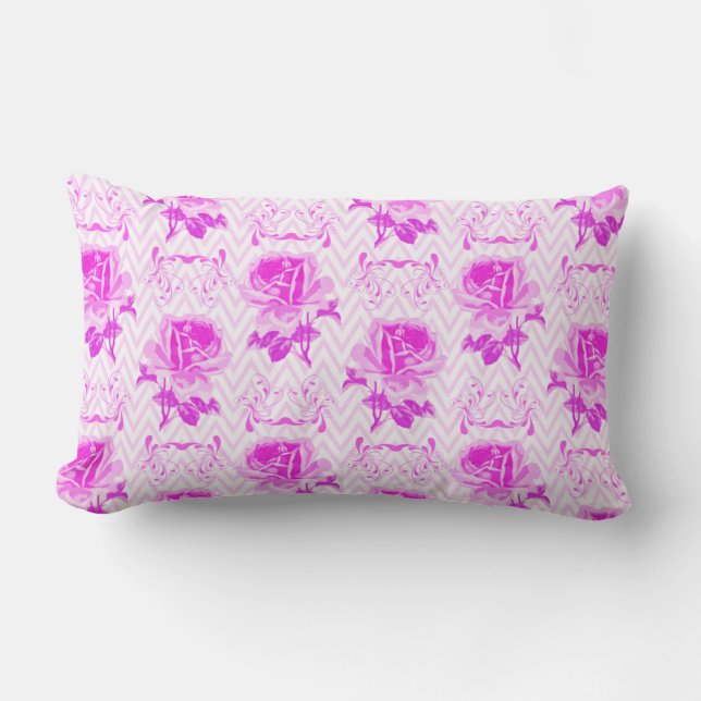 Coussin D'extérieur Belle Vintage florale pourpre (Recto)