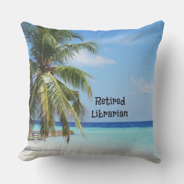 Coussin D'extérieur Bibliothécaire à la retraite (Recto)