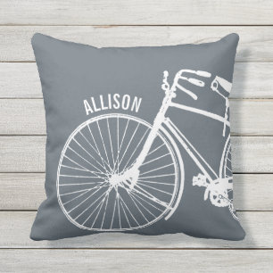 Coussin D'extérieur Bicyclette rustique vintage + Toute couleur