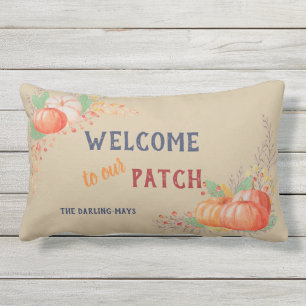 Coussin D'extérieur Bienvenue à notre parcelle de citrouilles d'automn