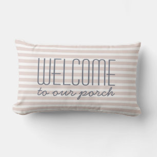 Coussin D'extérieur Bienvenue sur notre porche Citation rose décoratio