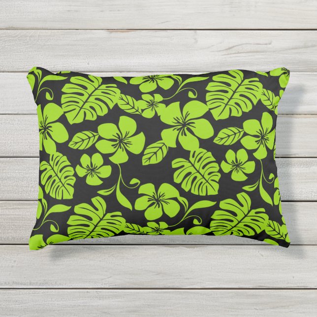 COUSSIN D'EXTÉRIEUR BIKINI ROSE (NOIR/LIME) (Devant)