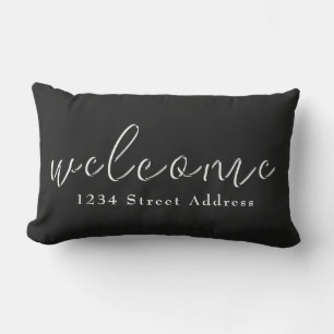 Coussin D'extérieur Black & White Welcome & Custom Address Script