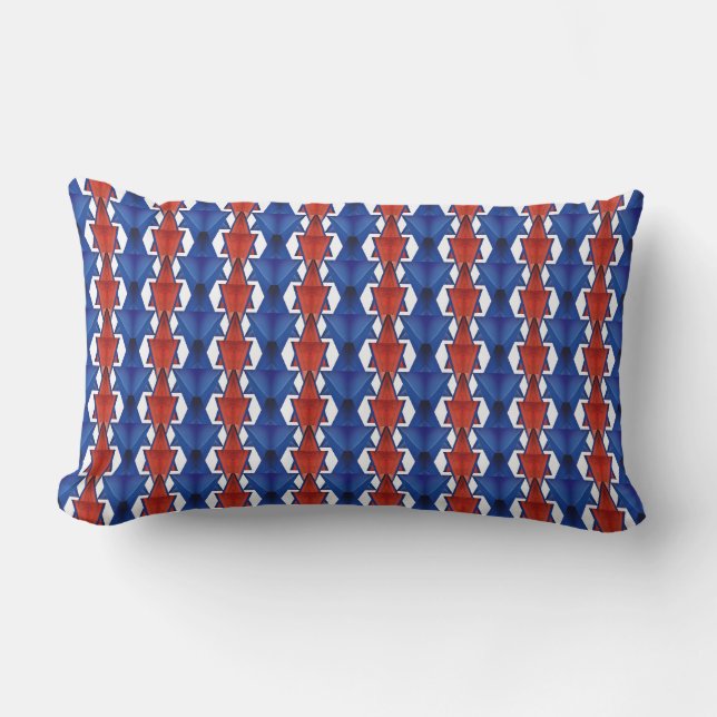 Coussin D'extérieur Blanc et bleu marine Abstrait (Recto)