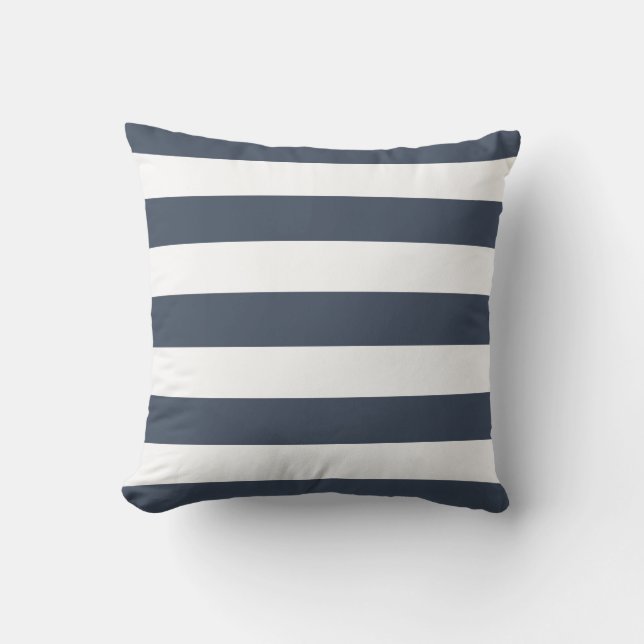 Coussin D'extérieur Bleu et blanc de la marine moderne (Recto)