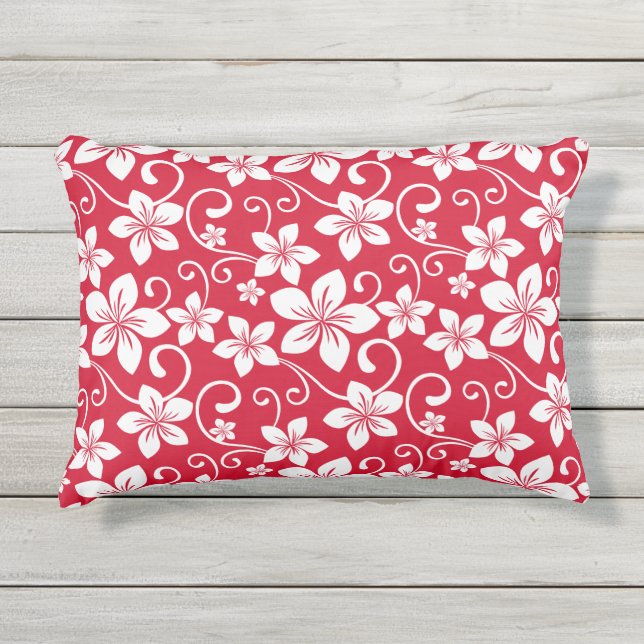 COUSSIN D'EXTÉRIEUR BLEU HAWAII (ROUGE) (Devant)