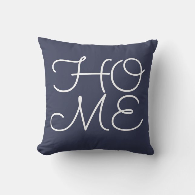 Coussin D'extérieur bleu "maison, mon endroit préféré" (Recto)