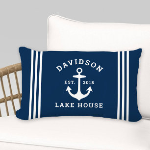 Coussin D'extérieur Bleu marine Custom Family Lac House