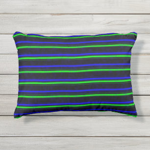 Coussin D'extérieur Bleu Noir Grandes Vertes