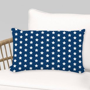 Coussin D'extérieur Bleu Nuit Motif Étoile Patriotique Blanc