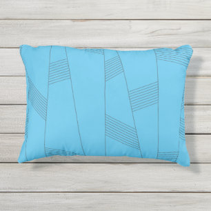 Coussin D'extérieur Bleu, simple, élégant, abstrait motif