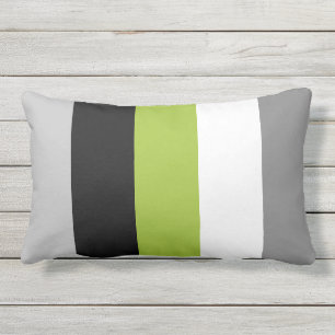 Coussin D'extérieur Bloc de couleur moderne Lime vert gris noir extéri