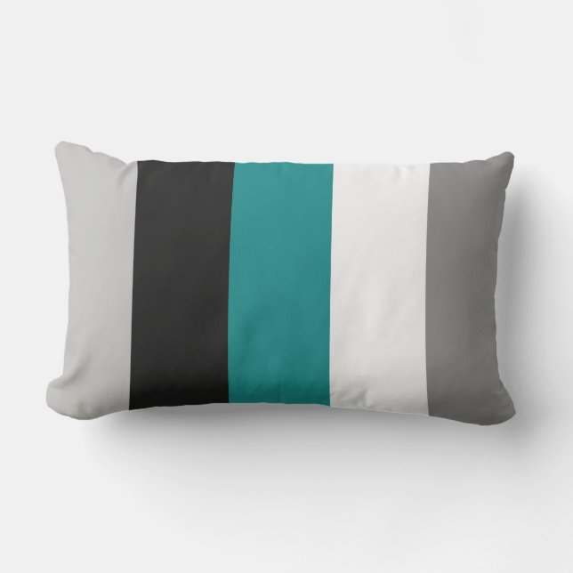 Coussin D'extérieur Bloc de Couleur Moderne Téalgray Noir Blanc Extéri (Recto)