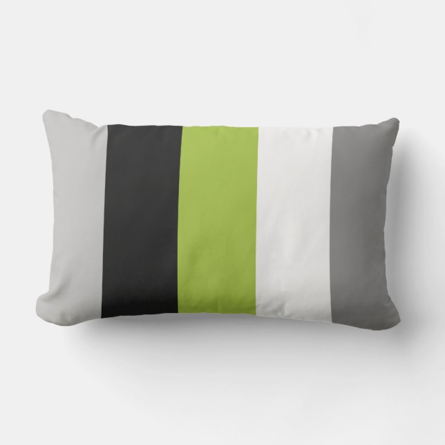 Coussin D'extérieur Bloc de couleur moderne vert citron gris noir exté (Recto)