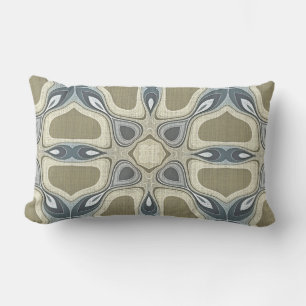 Coussin D'extérieur Blue Grey Mustard Ochre Green Orient Tribal Art