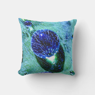 Coussin D'extérieur Blue Raindrops Water Pearl Macro Photo pour l'exté