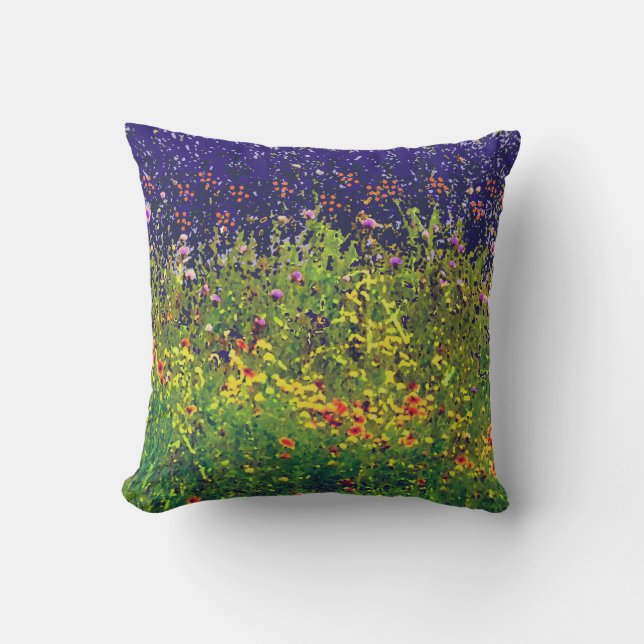 Coussin D'extérieur Blue Sky Wild flower Field Design (Recto)