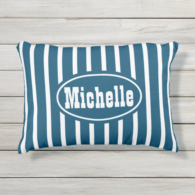 Coussin D'extérieur Blue V Stripe Western (Devant)