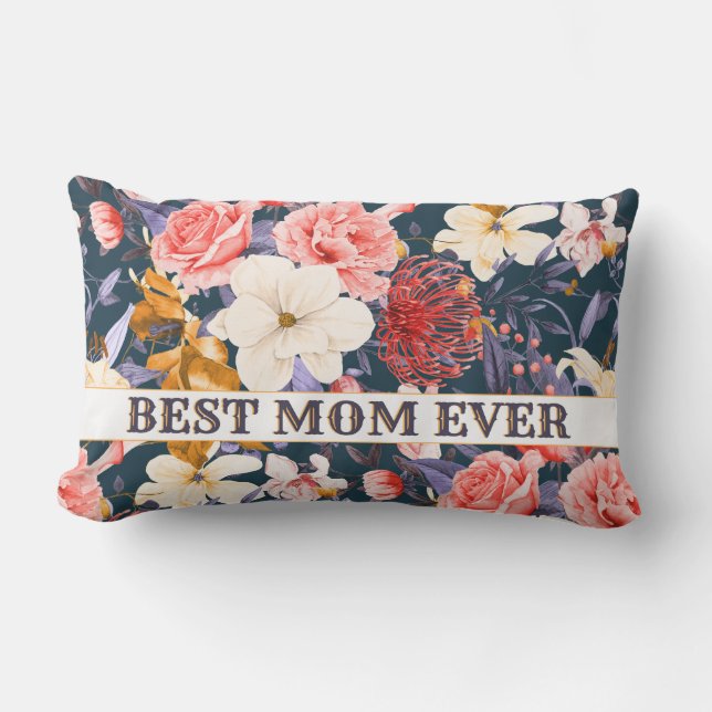 Coussin D'extérieur Boho Personnalisé Floral Meilleure Maman Jamais (Recto)